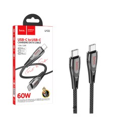 Cabo Hoco U133 Monte Tipo-C para Tipo-C PD60W 1,2m Preto